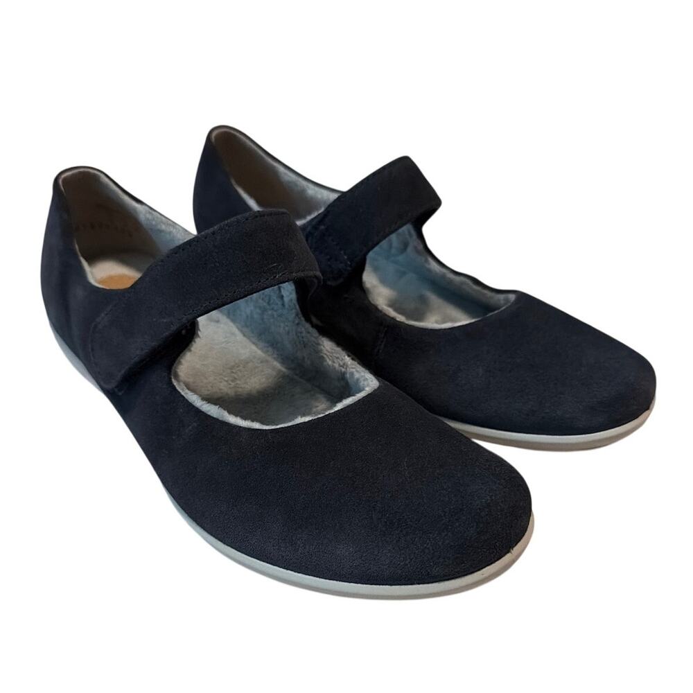 Hotter Leather Mary Jane Comfort Shoes Navy Blue - Women's US 8 / UK 6